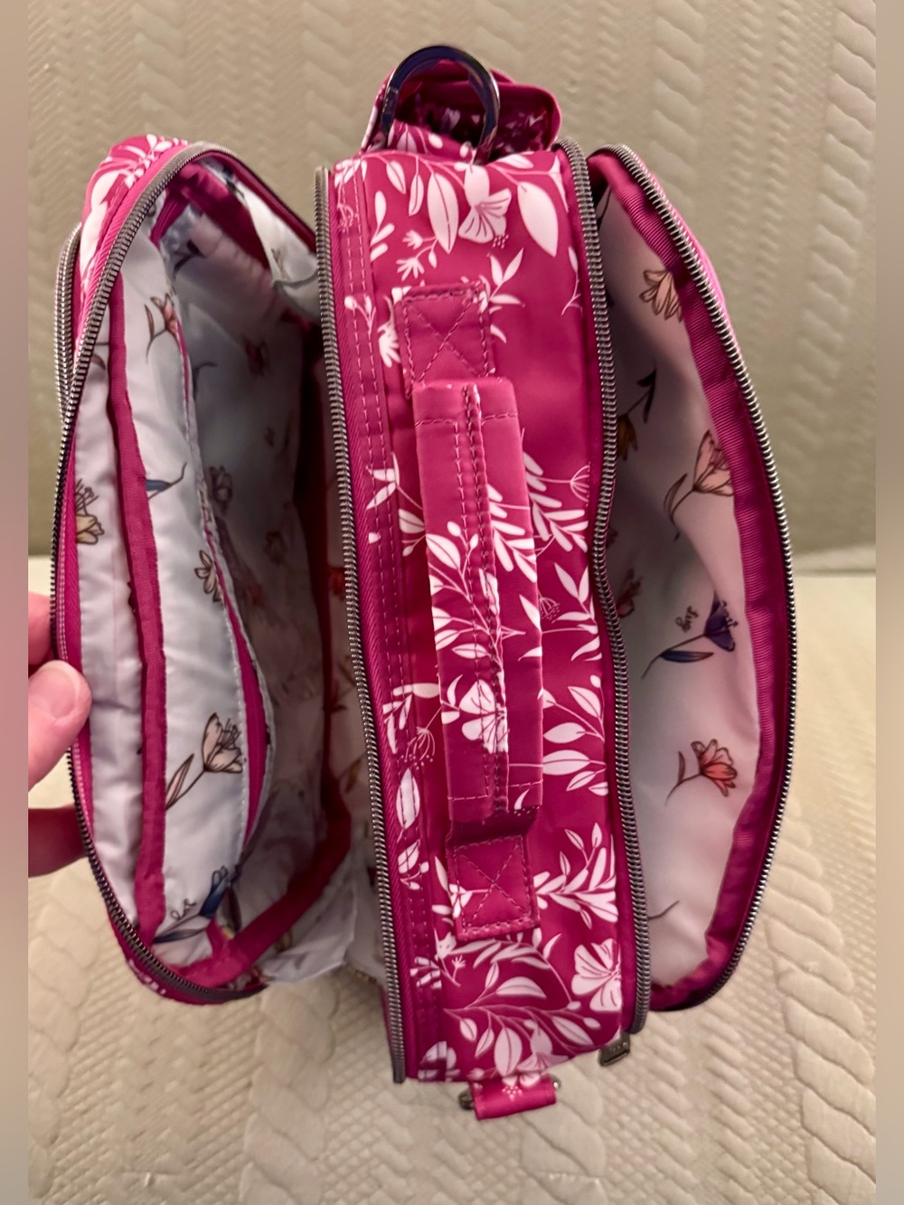 Lug Rider Crossbody w/Top Handle Bag Flourish Berry EUC - Picture 6 of 16